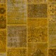 Hand-Knotted Yellow Patchwork Rug for Living Room, Bedroom and Dining Room | Contemporary Overdyed Turkish Wool Carpet Hand-Knotted Yellow Patchwork Rug for Living Room, Bedroom and Dining Room | Contemporary Overdyed Turkish Wool Carpet