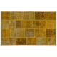 Handmade Patchwork Rug Made from Over-Dyed Vintage Carpets