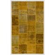 Handmade Patchwork Rug Made from Over-Dyed Vintage Carpets