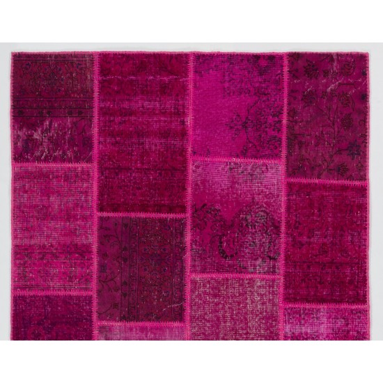 Handmade Patchwork Rug Made from Over-Dyed Vintage Carpets, CUSTOM OPTIONS Av. Handmade Patchwork Rug Made from Over-Dyed Vintage Carpets, CUSTOM OPTIONS Av.