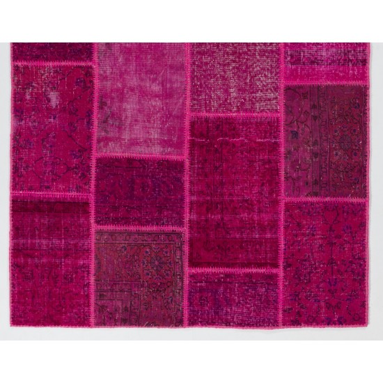 Handmade Patchwork Rug Made from Over-Dyed Vintage Carpets, CUSTOM OPTIONS Av. Handmade Patchwork Rug Made from Over-Dyed Vintage Carpets, CUSTOM OPTIONS Av.