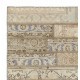 Vintage Brick Pattern Beige Patchwork Rug for Living Room Decor, Hand-Knotted Turkish Wool Carpet Vintage Brick Pattern Beige Patchwork Rug for Living Room Decor, Hand-Knotted Turkish Wool Carpet