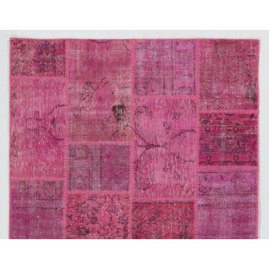 Handmade Patchwork Rug Made from Over-Dyed Vintage Carpets, CUSTOM OPTIONS Av.