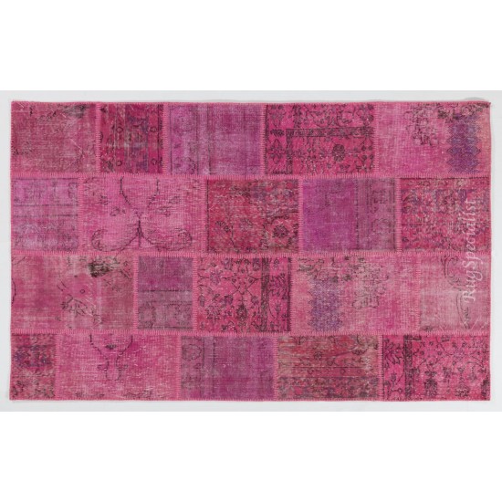 Handmade Patchwork Rug Made from Over-Dyed Vintage Carpets, CUSTOM OPTIONS Av. Handmade Patchwork Rug Made from Over-Dyed Vintage Carpets, CUSTOM OPTIONS Av.