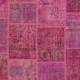 Hand Knotted Pink Patchwork Rug for Living Room, Bedroom and Dining Room | Contemporary Overdyed Turkish Wool Carpet Hand Knotted Pink Patchwork Rug for Living Room, Bedroom and Dining Room | Contemporary Overdyed Turkish Wool Carpet