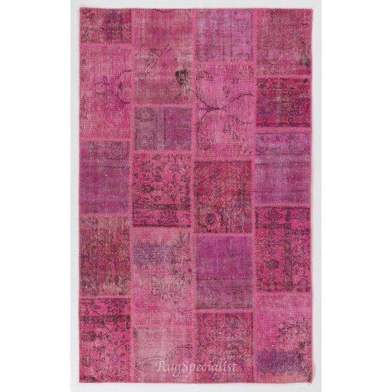 Handmade Patchwork Rug Made from Over-Dyed Vintage Carpets, CUSTOM OPTIONS Av. Handmade Patchwork Rug Made from Over-Dyed Vintage Carpets, CUSTOM OPTIONS Av.