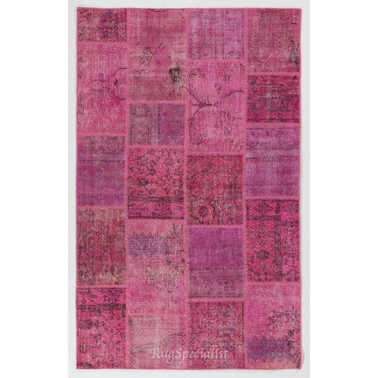 Handmade Patchwork Rug Made from Over-Dyed Vintage Carpets, CUSTOM OPTIONS Av.