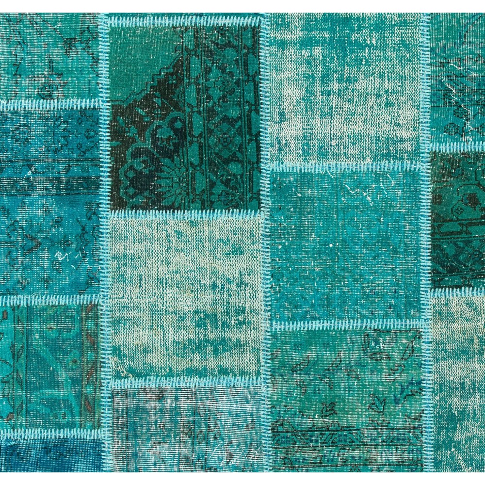 Handmade Patchwork Rug Made from Over-Dyed Vintage Carpets, CUSTOM OPTIONS Av.