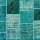 Hand-Knotted Teal Blue Patchwork Rug for Living Room, Bedroom and Dining Room | Contemporary Overdyed Turkish Wool Carpet Hand-Knotted Teal Blue Patchwork Rug for Living Room, Bedroom and Dining Room | Contemporary Overdyed Turkish Wool Carpet