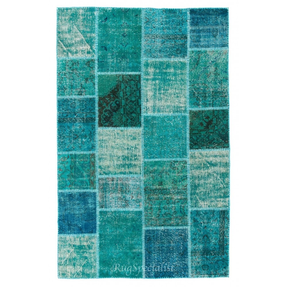 Handmade Patchwork Rug Made from Over-Dyed Vintage Carpets, CUSTOM OPTIONS Av.