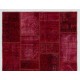 Handmade Patchwork Rug Made from Over-Dyed Vintage Carpets, CUSTOM OPTIONS Av.