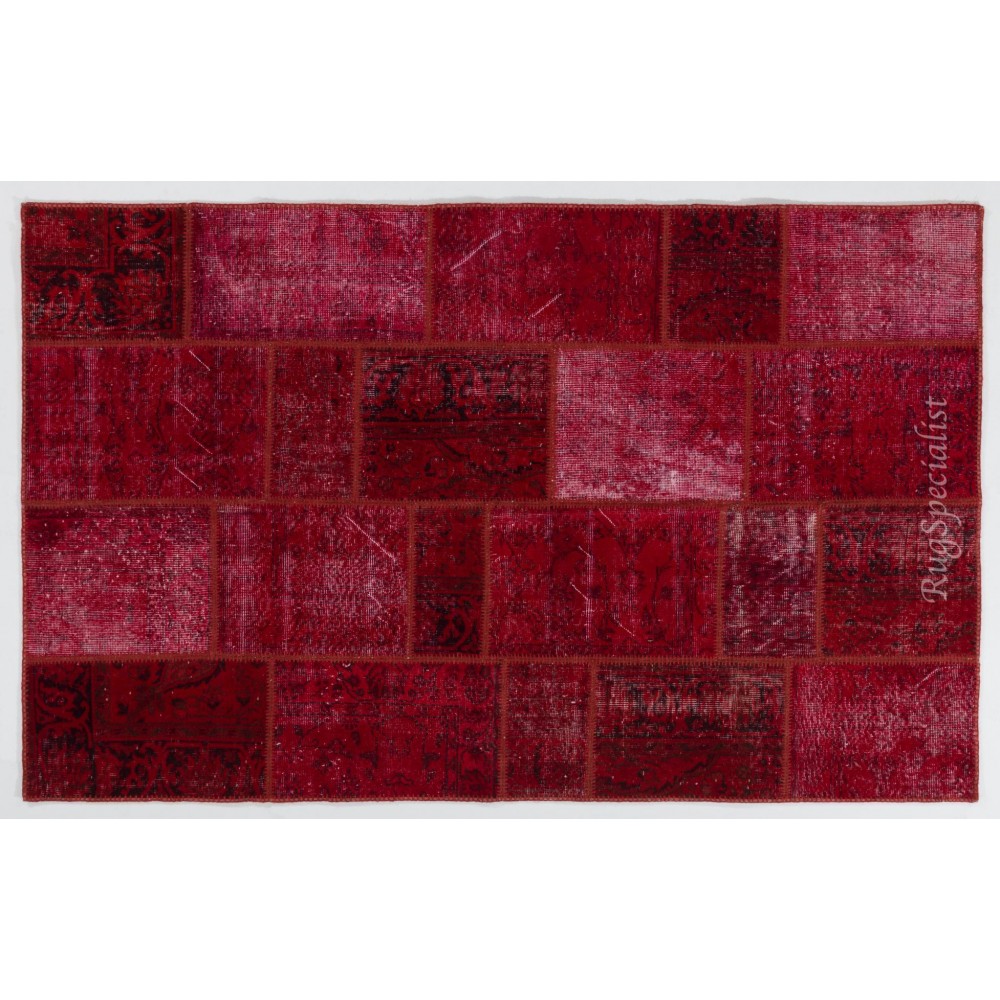 Handmade Patchwork Rug Made from Over-Dyed Vintage Carpets, CUSTOM OPTIONS Av.