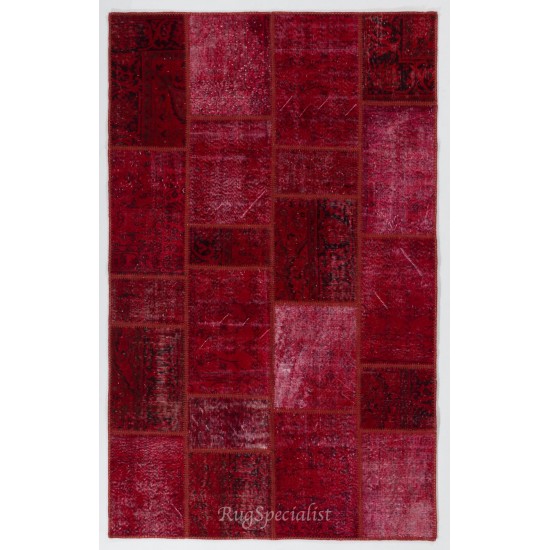 Handmade Patchwork Rug Made from Over-Dyed Vintage Carpets, CUSTOM OPTIONS Av.