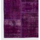 Purple Patchwork Rug for Living Room, Bedroom and Dining Room | Contemporary Overdyed Handmade Turkish Wool Carpet Purple Patchwork Rug for Living Room, Bedroom and Dining Room | Contemporary Overdyed Handmade Turkish Wool Carpet