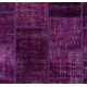 Handmade Purple Patchwork Rug Made from Over-Dyed Vintage Carpets, CUSTOM OPTIONS Av.