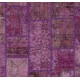 Purple Handmade Patchwork Rug Made from Over-Dyed Vintage Carpets, CUSTOM OPTIONS Av.