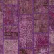 Hand-Knotted Purple Patchwork Rug for Living Room, Bedroom and Dining Room | Contemporary Overdyed Turkish Wool Carpet Hand-Knotted Purple Patchwork Rug for Living Room, Bedroom and Dining Room | Contemporary Overdyed Turkish Wool Carpet
