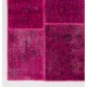 Hand-Knotted Hot Pink Patchwork Rug for Living Room, Bedroom and Dining Room | Contemporary Overdyed Turkish Wool Carpet Hand-Knotted Hot Pink Patchwork Rug for Living Room, Bedroom and Dining Room | Contemporary Overdyed Turkish Wool Carpet