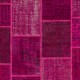 Hand-Knotted Hot Pink Patchwork Rug for Living Room, Bedroom and Dining Room | Contemporary Overdyed Turkish Wool Carpet Hand-Knotted Hot Pink Patchwork Rug for Living Room, Bedroom and Dining Room | Contemporary Overdyed Turkish Wool Carpet