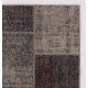 Contemporary Gray and Beige Patchwork Rug for Living Room | Hand-Knotted Turkish Overdyed Wool Carpet Contemporary Gray and Beige Patchwork Rug for Living Room | Hand-Knotted Turkish Overdyed Wool Carpet