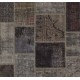 Handmade Patchwork Rug Made from Over-Dyed Vintage Carpets