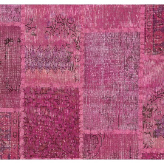 Handmade Patchwork Rug Made from Over-Dyed Vintage Carpets, CUSTOM OPTIONS Av. Handmade Patchwork Rug Made from Over-Dyed Vintage Carpets, CUSTOM OPTIONS Av.