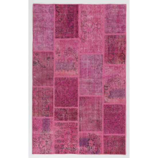 Handmade Patchwork Rug Made from Over-Dyed Vintage Carpets, CUSTOM OPTIONS Av. Handmade Patchwork Rug Made from Over-Dyed Vintage Carpets, CUSTOM OPTIONS Av.