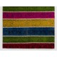 Handmade Turkish Bohemian Patchwork Rug for Modern Interiors. Vintage Wool Carpet in Vivid Colors