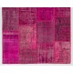 Handmade Patchwork Rug Made from Over-Dyed Vintage Carpets Handmade Patchwork Rug Made from Over-Dyed Vintage Carpets