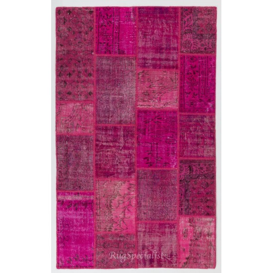 Handmade Patchwork Rug Made from Over-Dyed Vintage Carpets Handmade Patchwork Rug Made from Over-Dyed Vintage Carpets