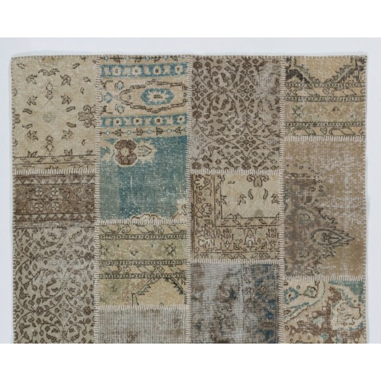 Handmade Patchwork Rug Made from Over-Dyed Vintage Carpets, CUSTOM OPTIONS Av.