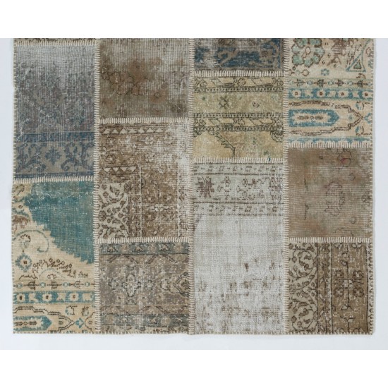 Handmade Patchwork Rug Made from Over-Dyed Vintage Carpets, CUSTOM OPTIONS Av.