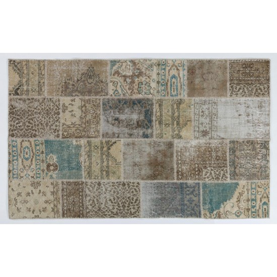 Handmade Patchwork Rug Made from Over-Dyed Vintage Carpets, CUSTOM OPTIONS Av.