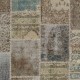 Traditional Hand-Knotted Wool Patchwork Rug | Vintage Muted Earth Tone Turkish Carpet Traditional Hand-Knotted Wool Patchwork Rug | Vintage Muted Earth Tone Turkish Carpet