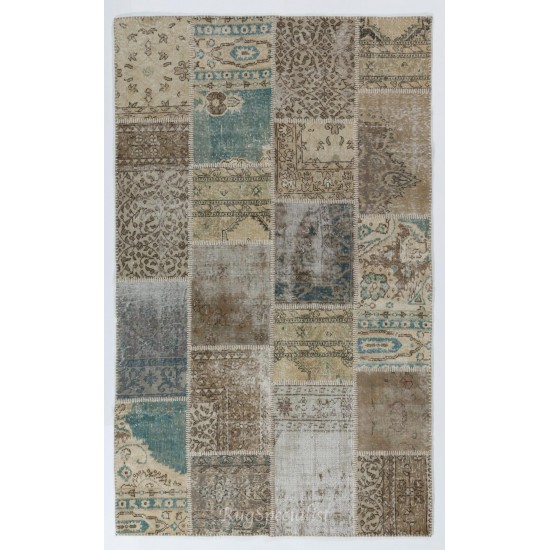 Handmade Patchwork Rug Made from Over-Dyed Vintage Carpets, CUSTOM OPTIONS Av.