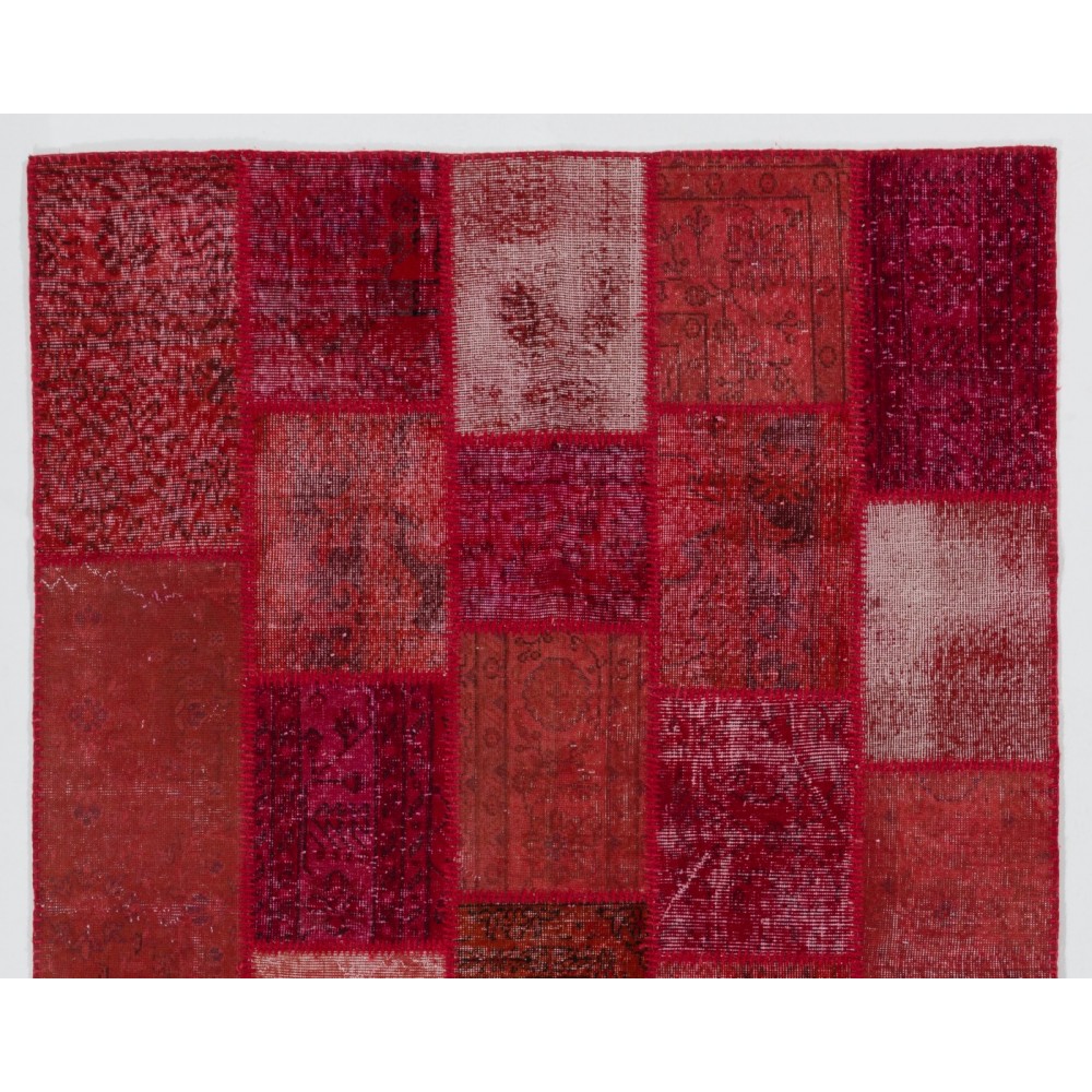 Handmade Patchwork Rug Made from Over-Dyed Vintage Carpets, CUSTOM OPTIONS Av.