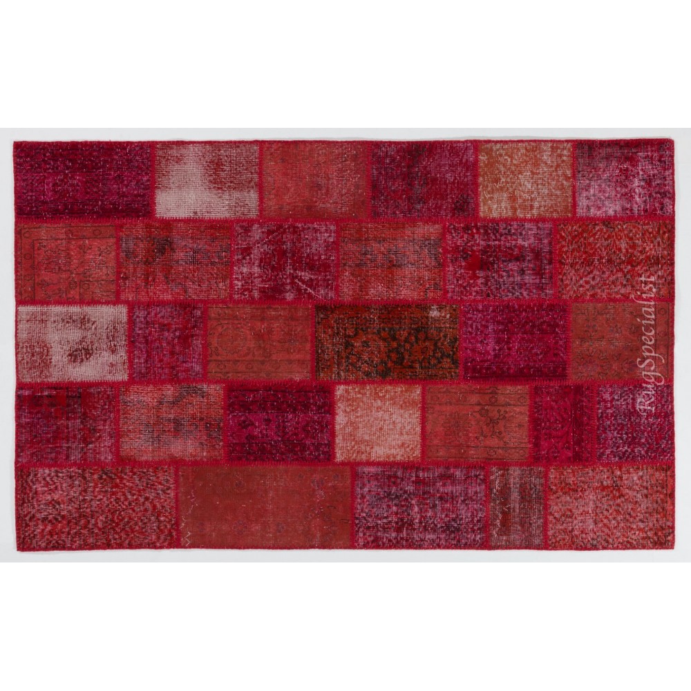 Handmade Patchwork Rug Made from Over-Dyed Vintage Carpets, CUSTOM OPTIONS Av.