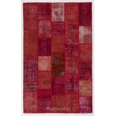 Handmade Patchwork Rug Made from Over-Dyed Vintage Carpets, CUSTOM OPTIONS Av.