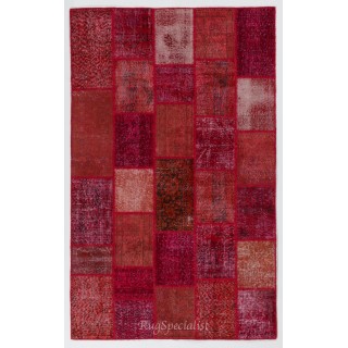 Handmade Patchwork Rug Made from Over-Dyed Vintage Carpets, CUSTOM OPTIONS Av.