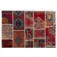 Handmade Patchwork Rug, Central Anatolian Oriental Carpet, Modern Floor Covering