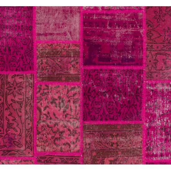Handmade Patchwork Rug Made from Over-Dyed Vintage Carpets, CUSTOM OPTIONS Av. Handmade Patchwork Rug Made from Over-Dyed Vintage Carpets, CUSTOM OPTIONS Av.