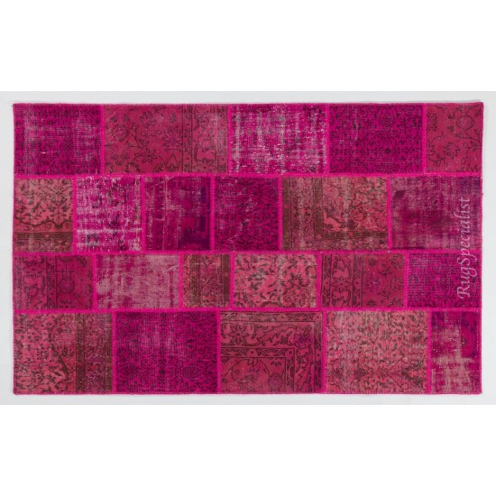 Handmade Patchwork Rug Made from Over-Dyed Vintage Carpets, CUSTOM OPTIONS Av. Handmade Patchwork Rug Made from Over-Dyed Vintage Carpets, CUSTOM OPTIONS Av.