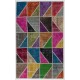 Colorful Handmade Patchwork Rug Made from Over-Dyed Vintage Carpets Colorful Handmade Patchwork Rug Made from Over-Dyed Vintage Carpets