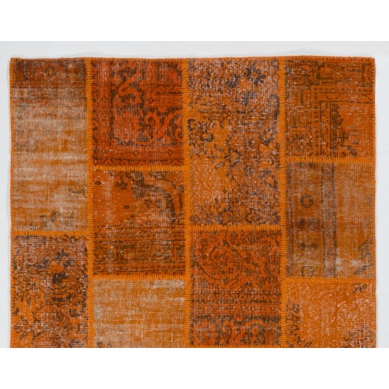 Handmade Patchwork Rug Made from Over-Dyed Vintage Carpets, CUSTOM OPTIONS Av. Handmade Patchwork Rug Made from Over-Dyed Vintage Carpets, CUSTOM OPTIONS Av.