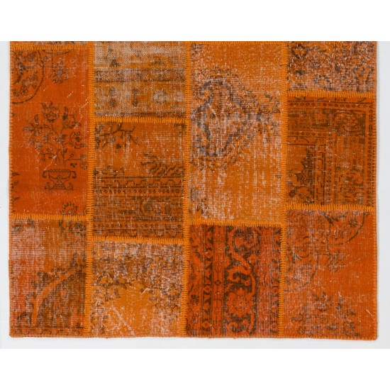 Handmade Patchwork Rug Made from Over-Dyed Vintage Carpets, CUSTOM OPTIONS Av.