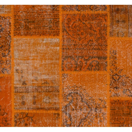Handmade Patchwork Rug Made from Over-Dyed Vintage Carpets, CUSTOM OPTIONS Av. Handmade Patchwork Rug Made from Over-Dyed Vintage Carpets, CUSTOM OPTIONS Av.