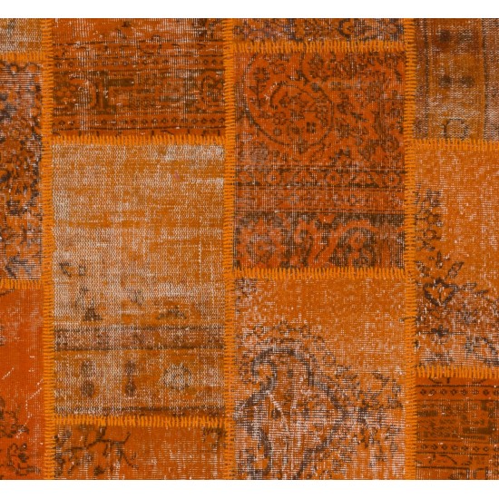 Handmade Patchwork Rug Made from Over-Dyed Vintage Carpets, CUSTOM OPTIONS Av.