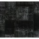 Black Handmade Patchwork Rug Made from Over-Dyed Vintage Carpets, CUSTOM OPTIONS Av.