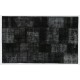 Black Handmade Patchwork Rug Made from Over-Dyed Vintage Carpets, CUSTOM OPTIONS Av.