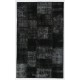 Black Handmade Patchwork Rug Made from Over-Dyed Vintage Carpets, CUSTOM OPTIONS Av.